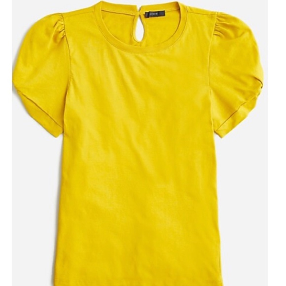 J. Crew Broken-in jersey puff-sleeve T-shirt in Rich Gold Sz S